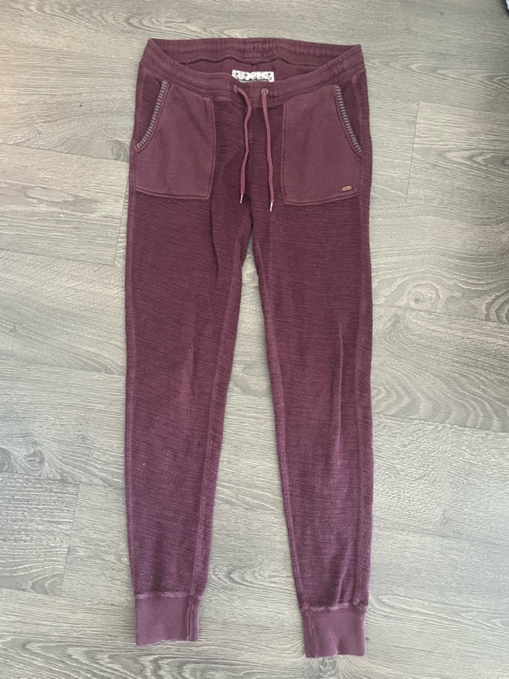 Cozy Maroon Roots Knit Jogger Pants